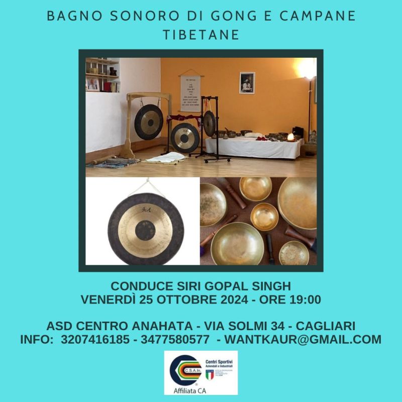 Evento sonoro con Gong e Campane Tibetane - Venerdì 25 ottobre 2024