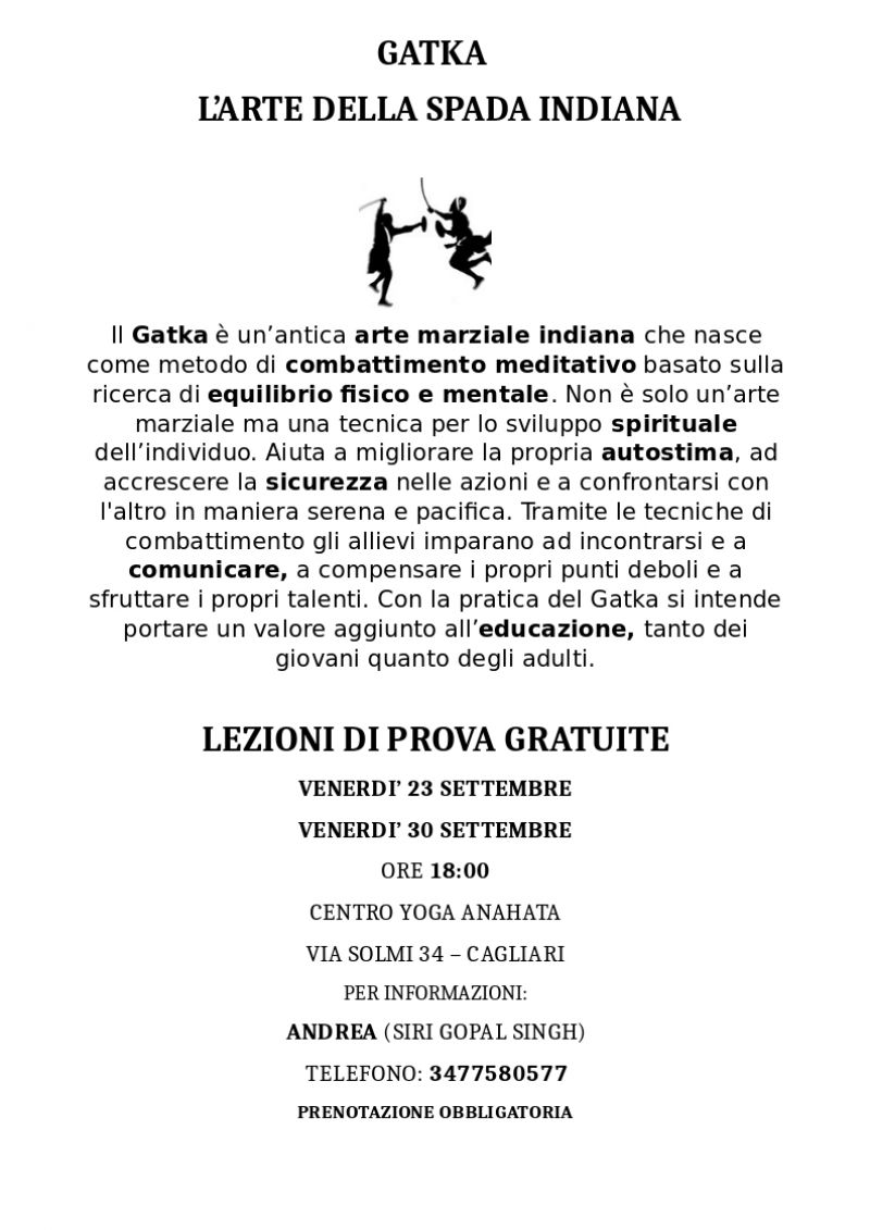 GATKA- arte marziale -spada indiana - Cagliari