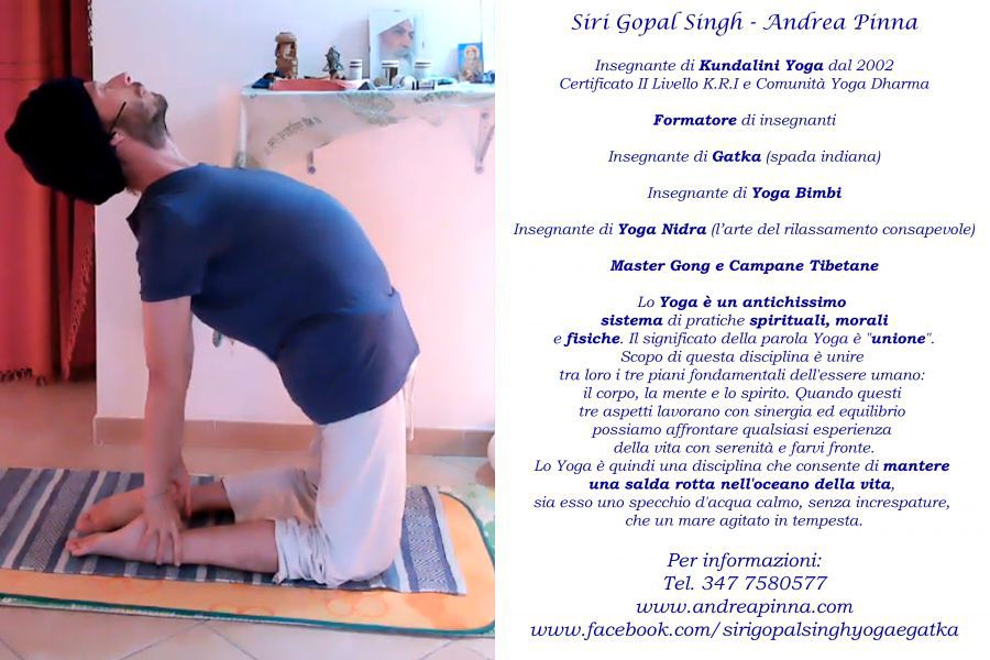 Siri Gopal Singh - Andrea Pinna -Insegnante di Yoga, Gatka, Yoga Nidra, Gong, Campane Tibetane a Cagliari, in Sardegna e Online